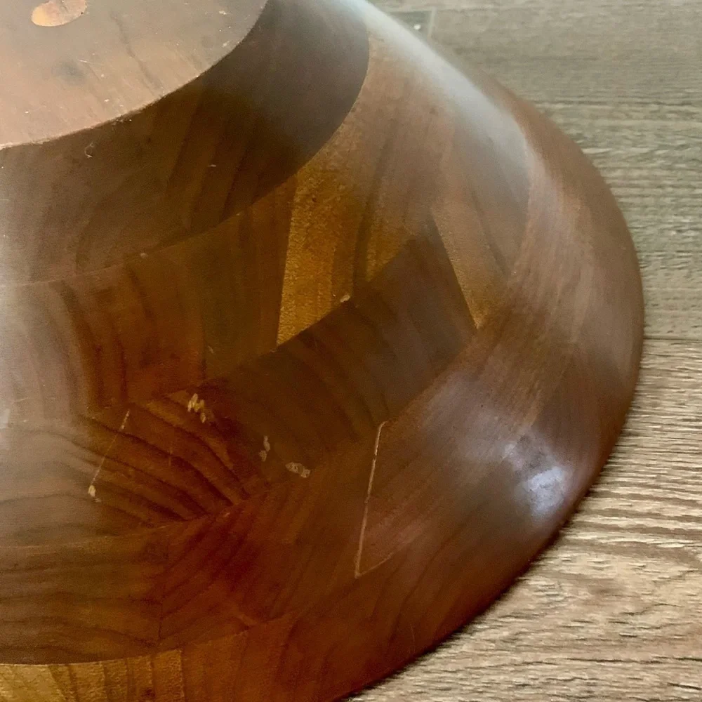 Vintage Mid. Century Walnut Salat Bowl 14”